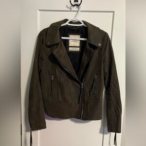 Women’s Abercrombie Vegan Suede Jacket Large Brown